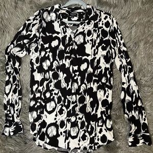 BooHooman Black/White Button Up Men Medium